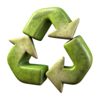 vibrant contemporary Recycling Symbol 3d Render Transparent Background authentic png
