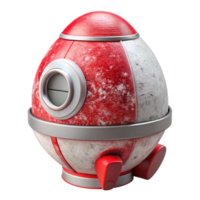 elegant rustic Red and White Space Capsule Cutout Transparent Background original png