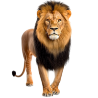 Majestic lion sting confidently a flowing rk mane png