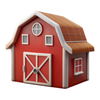 serene rustic Red Barn with White Trim Isolated Cutout original png