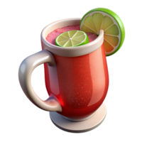 serene artistic Red Beer with Lime Wedge Isolated premium png