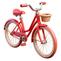 elegant classic Red Bicycle Side View with Shadow Detail high resolution png