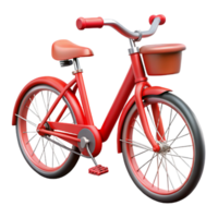 vibrant abstract Red Bicycle Side View with Shadow Detail high resolution png