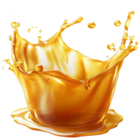 Golden splash captured in motion creating a dynamic istic shape png