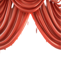 Luxurious red stage curtains fabric folds creating a dramatic backdrop png