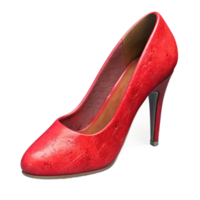 serene vintage Red High Heels Side View Isolated on Transparent Background genuine png