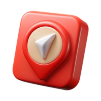 dramatic classic Red Navigation App Interface Transparent Cutout Element png