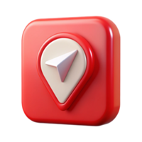 vibrant abstract Red Navigation App Interface Transparent Cutout Element original png
