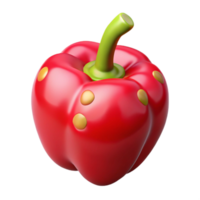 serene classic Red Pepper Cutout with Shiny Skin Transparent Background high quality png