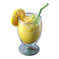 extraordinary artistic Refreshing Glass of Lemonade with Ice Isolated original png
