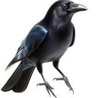 Majestic black crow sting sleek feathers sharp gaze png