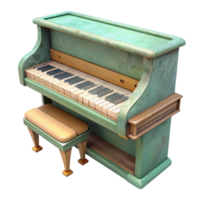 vibrant traditional Repurposed Piano Shelf Upcycled Furniture Unique Design Transparent Background professional png
