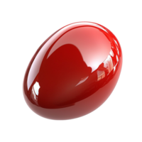 Shiny red oval capsule a reflective surface png