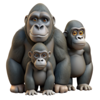 stunning rustic Rescued Gorilla Family Group Transparent high resolution png