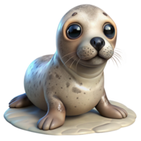 impressive traditional Rescued Seal Pup on Beach Transparent professional png
