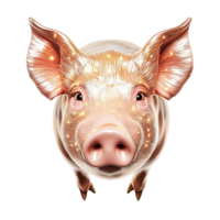 Pig large ears a curious expression on its face png