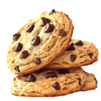 Stack of chocolate chip cookies a texture png