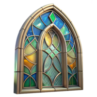 vibrant traditional Restored Stained Glass Window Fragment Cutout Image exclusive png