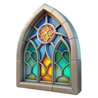 extraordinary rustic Restored Stained Glass Window Fragment Cutout Image authentic png