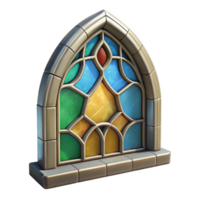 wonderful minimalist Restored Stained Glass Window Fragment Cutout Image original png