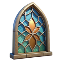 dramatic modern Restored Stained Glass Window Fragment Cutout Image high resolution png