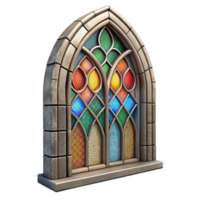 stunning creative Restored Stained Glass Window Fragment Cutout Image high resolution png
