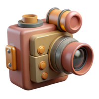 serene minimalist Retro Film Camera with Strap Isolated authentic png