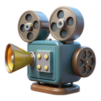 vibrant artistic Retro Film Projector with Light Beam Cutout Element original png