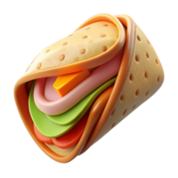 dramatic abstract Reusable Sandwich Wrap with Colorful Pattern Isolated authentic png