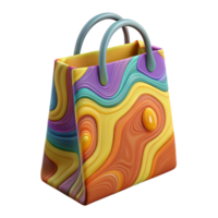 extraordinary minimalist Reusable Shopping Bag with Floral Print Isolated original png