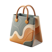serene modern Reusable Shopping Bag with Floral Print Isolated detailed png