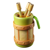 stunning artistic Reusable Straw Case Bamboo with Straws Isolated authentic png