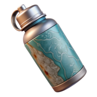 serene vintage Reusable Water Bottle with Filter Blue Cutout professional png