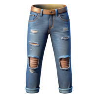 vibrant vintage Ripped Jeans Front View with Transparent Background exclusive png