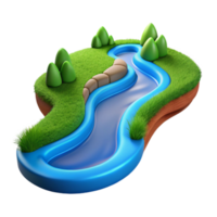 extraordinary artistic River Flowing Through Field Transparent Background Blue Water high quality png