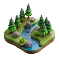 impressive abstract River Flowing Through Forest Scene Cutout Transparent Background original png