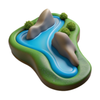 vibrant contemporary River Stream Flowing Water Isolated Element professional png