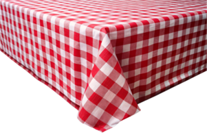 Elegant red and white checkered tablecloth for dining png