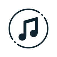 Design Illustration graphic of Musical note icon with glyph style. Suitable for UI, mobile design, web design, etc. Transparent background png