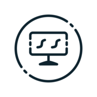 Design Illustration graphic of monitor icon with line style. Suitable for UI, mobile design, web design, etc. Transparent background png