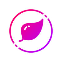 Design Illustration graphic of leaf icon with gradient style. Suitable for UI, mobile design, web design, etc. Transparent background. png