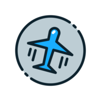 Design Illustration graphic of airplane mode icon with colored line style. Suitable for UI, mobile design, web design, etc. Transparent background. png