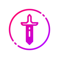 Design Illustration graphic of sword icon with gradient style. Suitable for UI, mobile design, web design, etc. Transparent background png