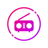 Design Illustration graphic of radio icon with gradient style. Suitable for UI, mobile design, web design, etc. Transparent background png