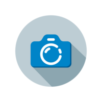 Design Illustration graphic of camera icon with flat style. Suitable for UI, mobile design, web design, etc. Transparent background. png