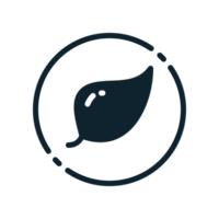 Design Illustration graphic of leaf icon with glyph style. Suitable for UI, mobile design, web design, etc. Transparent background. png