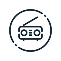 Design Illustration graphic of radio icon with line style. Suitable for UI, mobile design, web design, etc. Transparent background png
