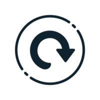 Design Illustration graphic of restart icon with glyph style. Suitable for UI, mobile design, web design, etc. Transparent background. png