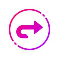 Design Illustration graphic of turn around icon with gradient style. Suitable for UI, mobile design, web design, etc. Transparent background. png