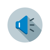 Design Illustration graphic of speaker on icon with flat style. Suitable for UI, mobile design, web design, etc. Transparent background. png